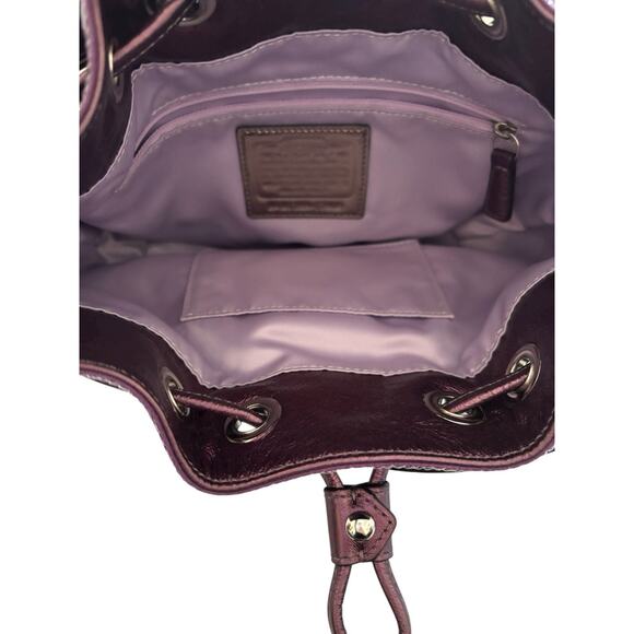 Coach Poppy Special Edition Sequins Amethyst Cinch Drawstring Bucket 17906 NWT - Picture 8 of 14